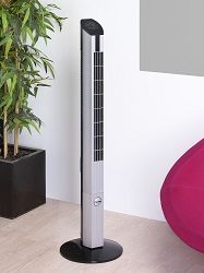 Ventilator torenmodel design ZWART/ZILVER 50 Watt 230 V 107 cm geruisarm - Afbeelding 2