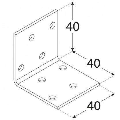 Winkelhaak 40 x 40 x 40 mm KM1 (1/50) - Afbeelding 2