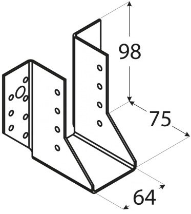 Balkdrager 64 x 98 mm - Afbeelding 2