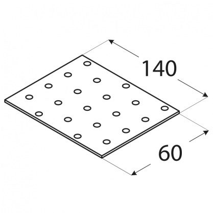 Verbindingsplaat 140 x 60 perfo PP5 (1/20) - Afbeelding 2