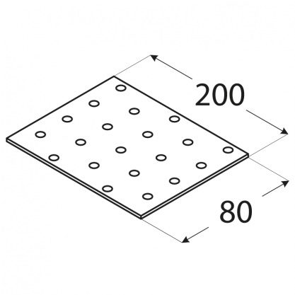 Verbindingsplaat 200 x 80 mm perfo PP9 (1/20) - Afbeelding 2