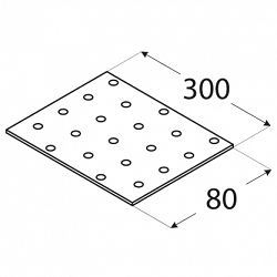 Verbindingsplaat 300 x 80 mm PP10 (1/20) - Afbeelding 2