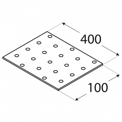 Verbindingsplaat 400 x 100 mm PP16 (1/10) - Afbeelding 2