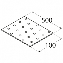 Verbindingsplaat 500 x 100 mm PP17 (1/10) - Afbeelding 2