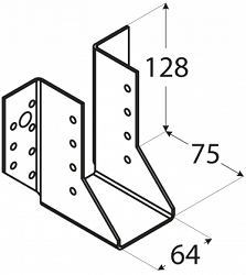 Balkdrager 64 x 128 x 2,0 mm WB20 4520 (1/10) - Afbeelding 2