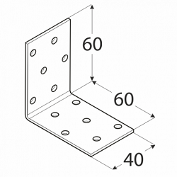 Winkelhaak 60 x 60 x 40 mm KM3 4103 (1/20) - Afbeelding 2