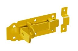 Hangslotgrendel 120 x 45 x 5,0 mm plat geel verzinkt (1/10) - Afbeelding 4