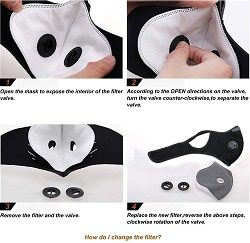 Sportmasker met vervangbare filters uni - Afbeelding 4