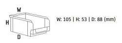 Stapelbak K1 GRIJS H 53 x D 88 x B 105 mm (1/50) - Afbeelding 2