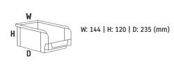 Stapelbak K 3-ECO ZWART H 120 x D 235 x B 144 mm (1/38) - Afbeelding 2