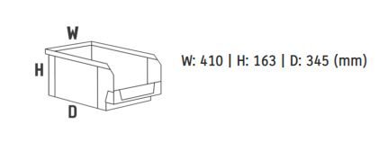 Stapelbak K 4/D-ECO ZWART H 163 x D 345 x B 410 mm (1/8) - Afbeelding 2
