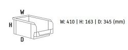 Stapelbak K4D GRIJS H 163 x D 345 x B 410 mm (1/8) - Afbeelding 2
