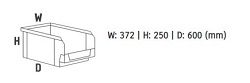 Stapelbak K6 GRIJS H 250 x D 600 x B 372 mm (1/4) - Afbeelding 2