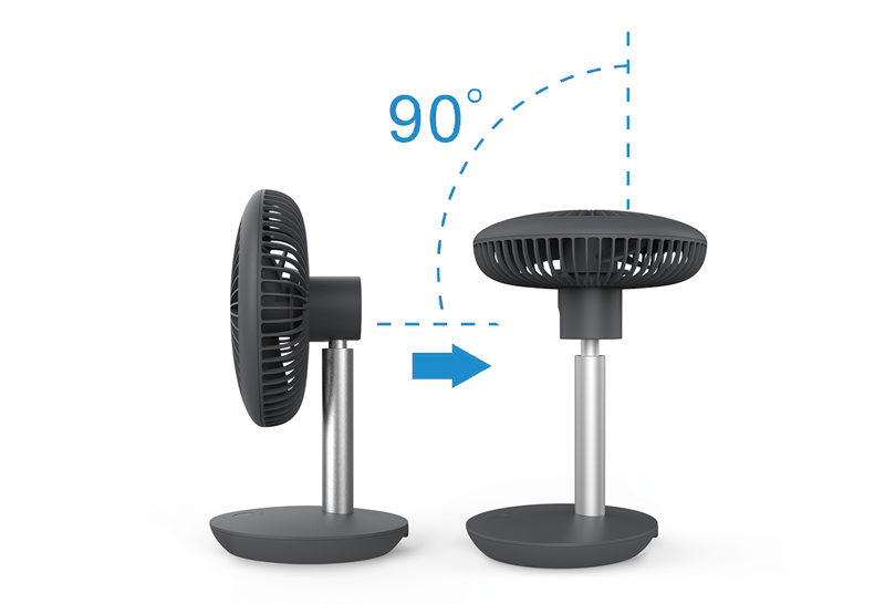 Ventilator tafelmodel herlaadbaar USB 5 Watt stil - Afbeelding 2